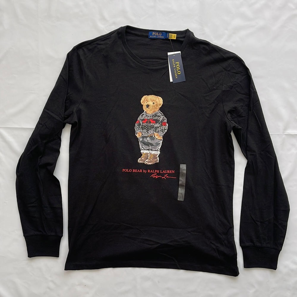 Polo Ralph Lauren Men’s Limited Polo Bear Long Sleeve Black Sz Large New